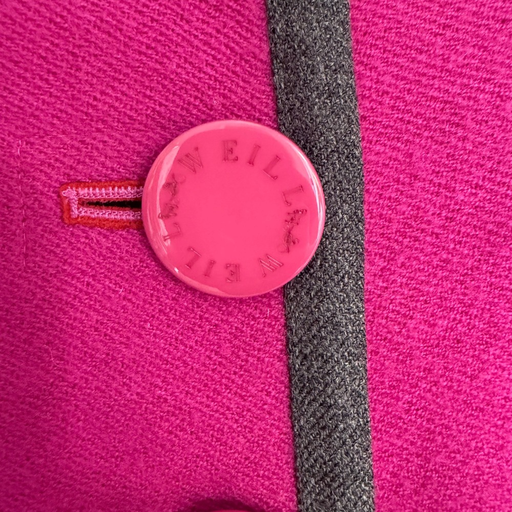 VTG WEILL Paris Jacket 100% Boiled Wool Pink France Collarless Trachten US SZ 10 - Picture 10 of 15